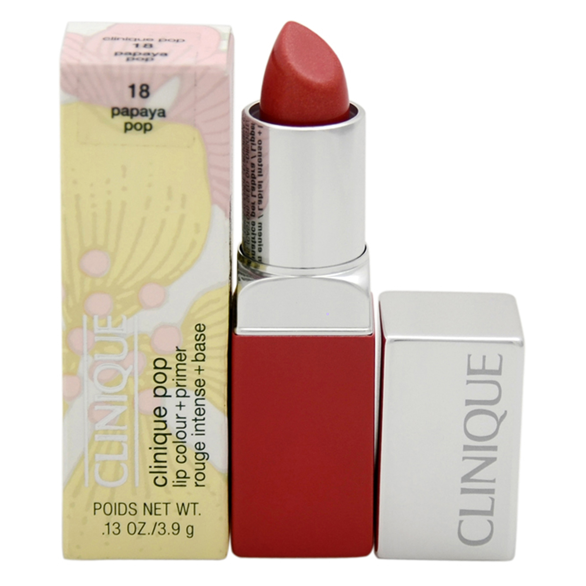 Clinique Pop Lip Colour + Primer - # 18 Papaya Pop By Clinique For Women - 0.13 Oz Lipstick 0.1 oz